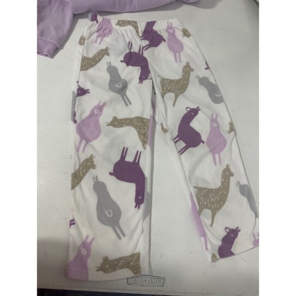 Carters Kids 6/6A Purple Llama Fleece Pajama Set Girls Sleepwear Top Bottom - Picture 3 of 5